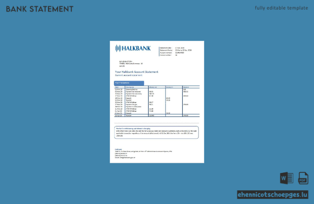 Turkmenistan Halkbank Adressnachweis Kontoauszug Wortbeispiel Vorschau
